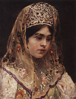 Портрет девушки в русском костюме